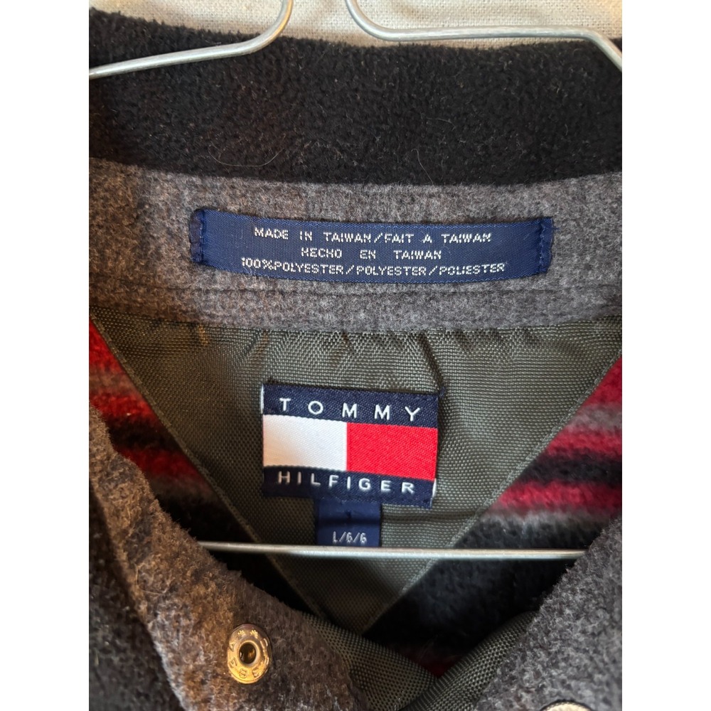 VTG 90s Tommy Hilfiger Outdoors Expedition Fleece Jacket Mens LG Synchilla Snap - Picture 2 of 16
